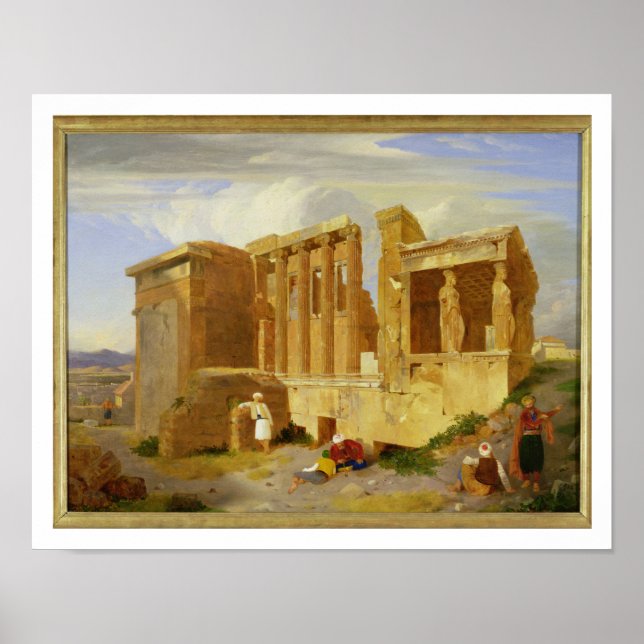 Póster El Erechtheum, Atenas, con figuras en el extranjer (Frente)