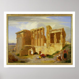 Póster El Erechtheum, Atenas, con las figuras en el