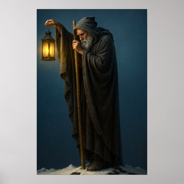 Póster El Ermitaño con Lámpara (Frente)