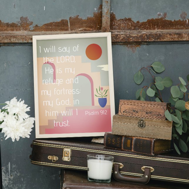 Póster Él Es Mi Salto De Refugio 91 Escritura De Biblia (Subido por el creador)