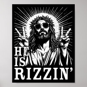 Póster Él Es Rizzin Cruz Cristiana Jesús Versículo De La