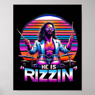 Póster Él Es Rizzin' Jesucristo Ha Rizzen Gracioso De Pas