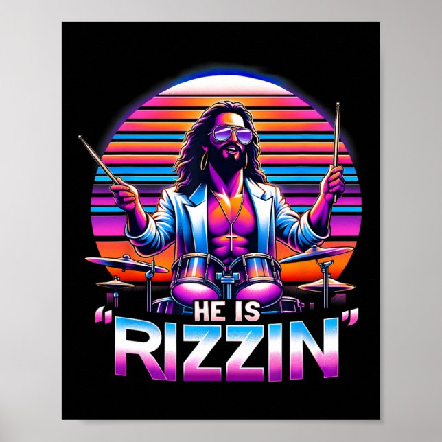 Póster Él Es Rizzin' Jesucristo Ha Rizzen Gracioso De Pas (Frente)
