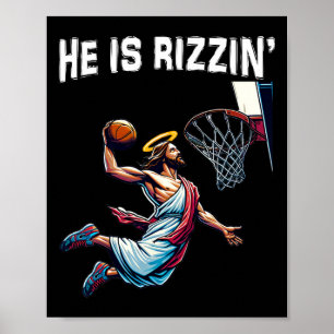 Póster Él es Rizzin Jesús Sketll Pascua para niños hombre