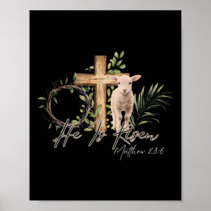 Póster Él es un cretino de oveja cruz de cordero Jesús cr