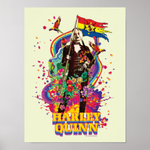 Póster El escuadrón suicida   Flores y arcoiris de Harley
