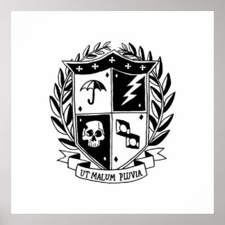 Póster el escudo de la academia de paraguas