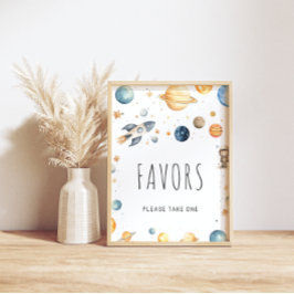 Póster El espacio acuarela favorece al Poster Baby Shower