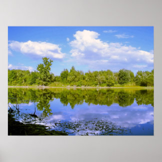 Póster El espejo del lago en la primavera