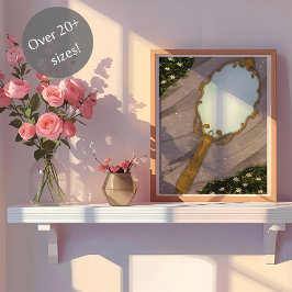 Póster El espejo I - Un espejo dorado en la hierba