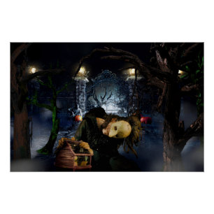 Póster El espeluznante bosque de Halloween de SlipperyJoe