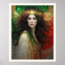 Póster El espíritu de la bella mujer Navidad