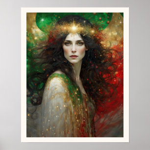 Póster El espíritu de la bella mujer Navidad