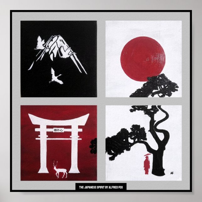 Póster El Espíritu Japonés Pintura de Alfred Fox (Frente)