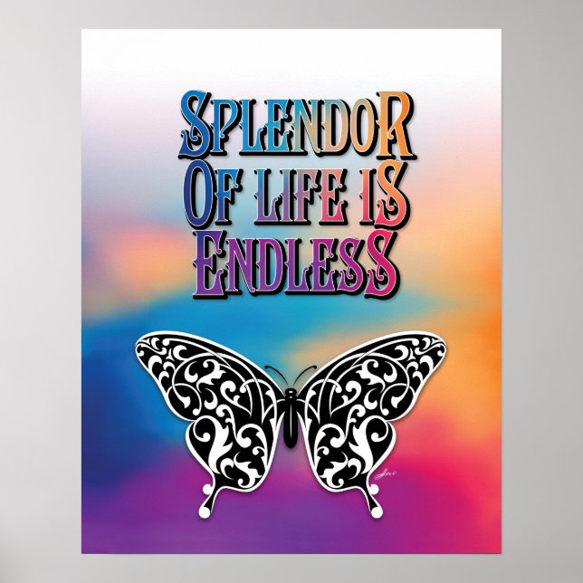 Póster El esplendor de la mariposa de la vida es un diseñ (Frente)