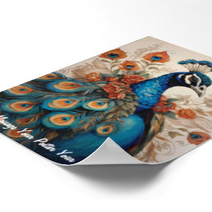 Póster El esplendor majestuoso: El pavo real de Boho