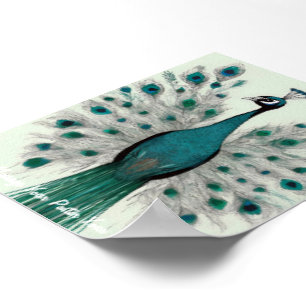 Póster El esplendor majestuoso: El pavo real de Boho