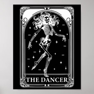 Póster El esqueleto de la tarjeta Tarot de bailarina Danc