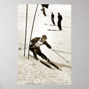 Póster El esquí del eslalom de las Carreras de esquí se