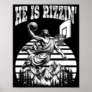 Póster Él está riziendo divertido meme de baloncesto de J