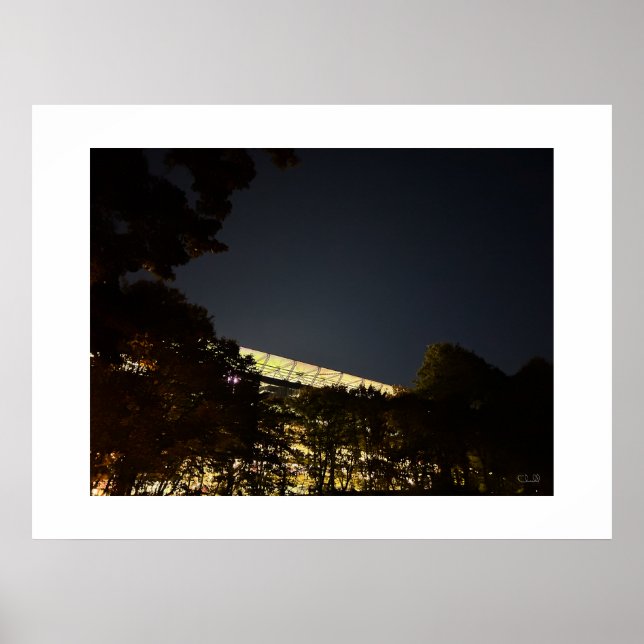 Póster "El Estadio Bosuil de noche" - (Frente)