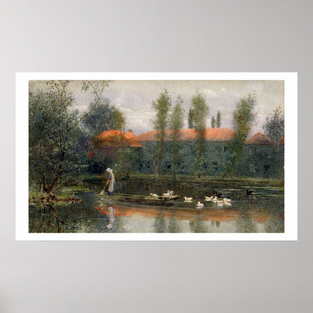 Póster El estanque de William Morris trabaja en la abadía (Frente)