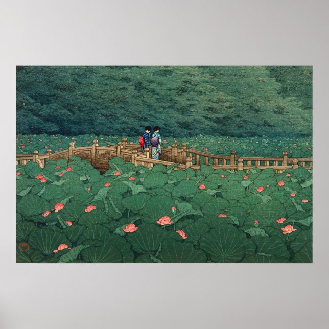 Póster El estanque en el santuario de Benten en Shiba Kaw (Frente)