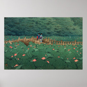 Póster El estanque en el santuario de Benten en Shiba Kaw