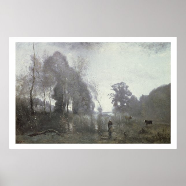 Póster El estanque en Ville d'Avray, 1868 (aceite sobre l (Frente)