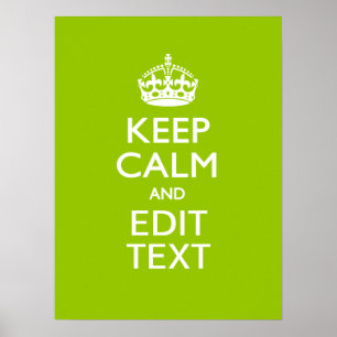 Póster El estilo verde androide guarda calma y su texto