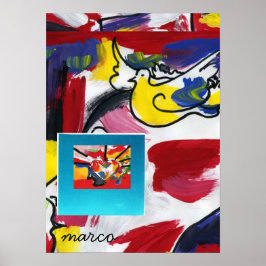 Póster El estilo vintage de Peter Max Poster Paz y Amor