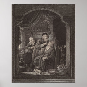 Póster El examen del dentista, era barroca, Gerrit Dou