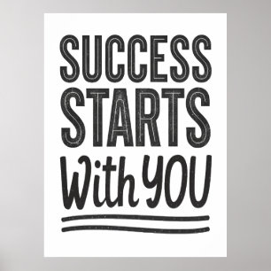 Póster El Éxito Empieza Con Tu Poster Motivacional