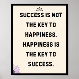 Póster El éxito no es la clave de la felicidad. La felici