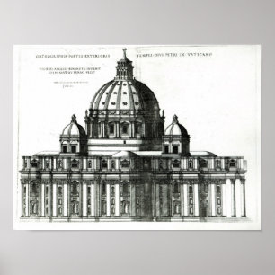 Póster El exterior de la basílica de San Pedro en Roma