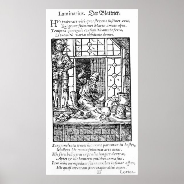 Póster El fabricante de armaduras, grabado por Hartman Sc (Frente)