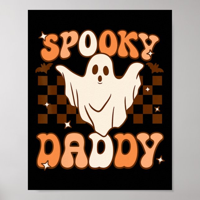 Póster El fantasma de Halloween retro Groovy espantó a pa (Frente)