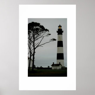 Póster El faro de la isla Bodie a primera hora de la noch