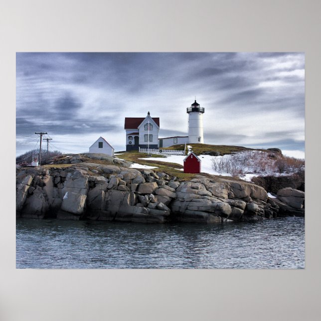 Póster El faro "Nubble" de Cape Neddick York, Maine (Frente)