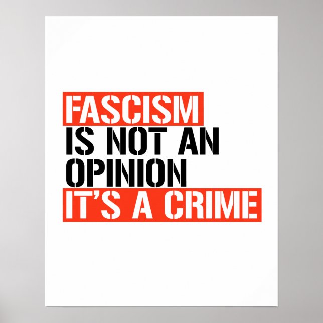 Póster El fascismo no es una opinión (Frente)
