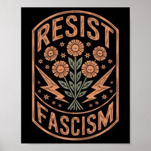 Póster El fascismo resistente protesta contra Trump 9
