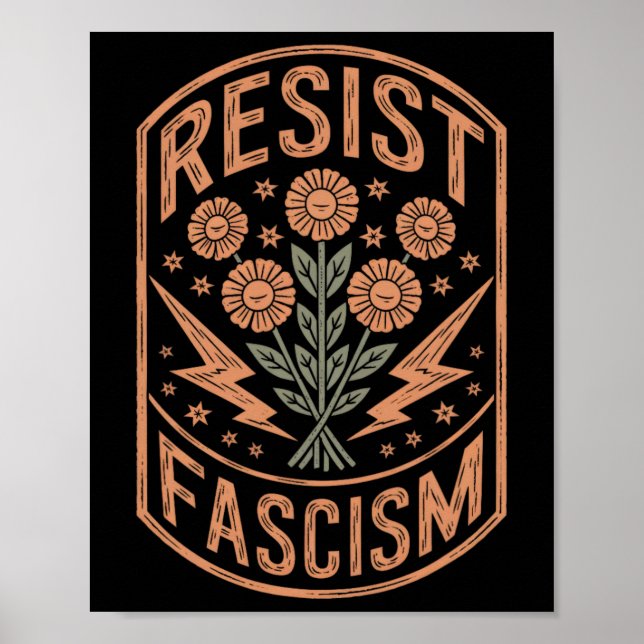 Póster El fascismo resistente protesta contra Trump 9 (Frente)