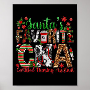 Póster El favorito de Santa Cna Enfermería Certificada Is
