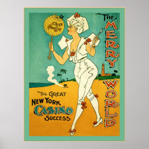 Póster El feliz ~ 1894 del poster del teatro del vintage