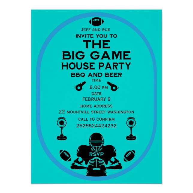 Póster El Fiesta del Big Game BQ House (Anverso)