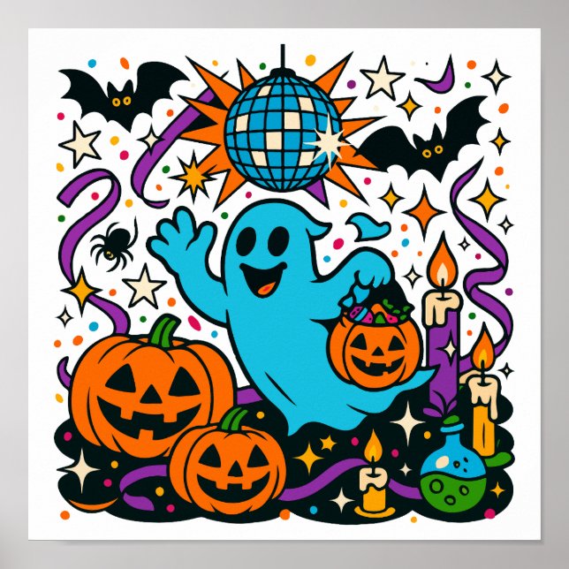 Póster El fiesta fantasma de Halloween, el partido gobern (Frente)