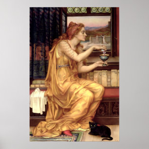 Póster El filtro de amor de Pre-Raphaelite Evelyn de Morg