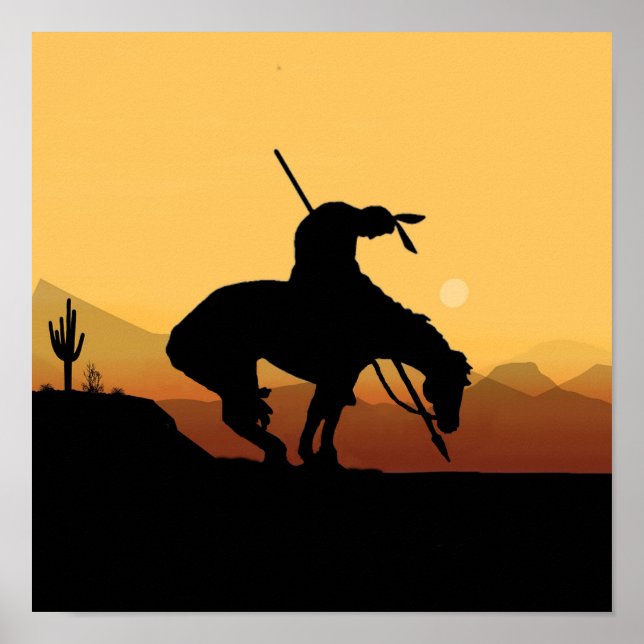 Póster El fin de la sihouette en el Poster Sunset (Frente)