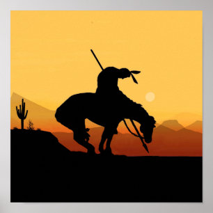 Póster El fin de la silueta de senderos en el Poster de l
