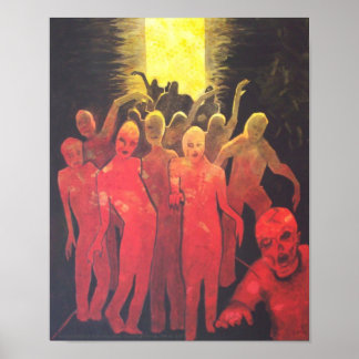 Póster El fin muerto Zombie Horde Silhouette Poster de ar